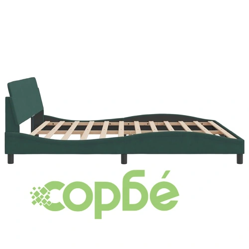 Рамка за легло без матрак, тъмнозелена, 200x200 см, кадифе ➤ топ цена ➤ sorbe.bg