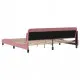 Рамка за легло с табла, розова, 200x200 см, кадифе