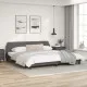 Рамка за легло с табла, сива, 200x200 см, изкуствена кожа