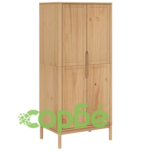 Гардероб FLORO, восъчнокафяв, 77x53x171 см, бор масив ➤ топ цена ➤ sorbe.bg