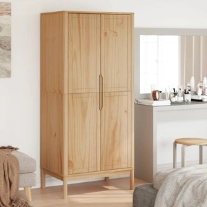 Гардероб FLORO, восъчнокафяв, 77x53x171 см, бор масив