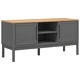 ТВ шкаф FLORO сив 114x43x55 см борово дърво масив