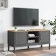 ТВ шкаф FLORO сив 114x43x55 см борово дърво масив