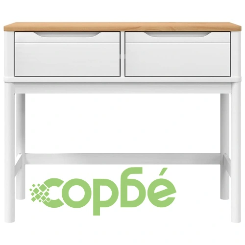 Конзолна маса FLORO бяла 89,5x36,5x73 см бор масив ➤ топ цена ➤ sorbe.bg