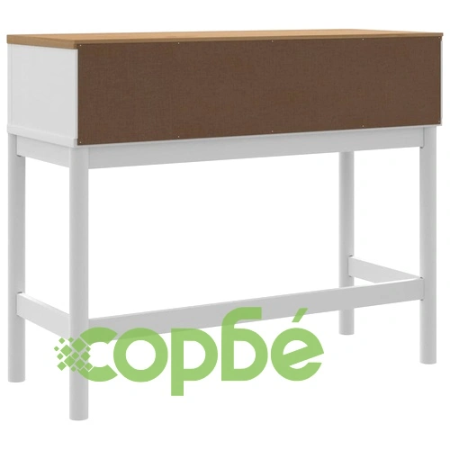 Конзолна маса FLORO бяла 89,5x36,5x73 см бор масив ➤ топ цена ➤ sorbe.bg