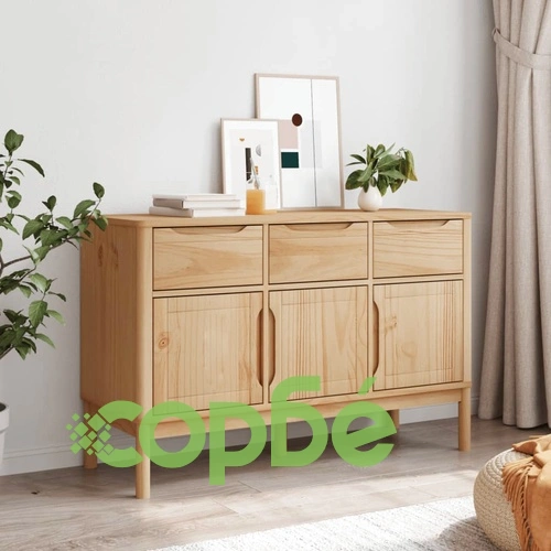 Сайдборд FLORO, восъчнокафяв, 114x43x74 см, борово дърво масив ➤ топ цена ➤ sorbe.bg