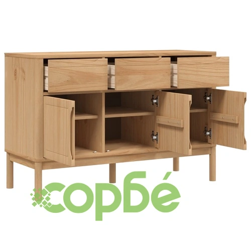 Сайдборд FLORO, восъчнокафяв, 114x43x74 см, борово дърво масив ➤ топ цена ➤ sorbe.bg