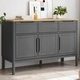 Сайдборд FLORO, сив, 114x43x74 см, борово дърво масив