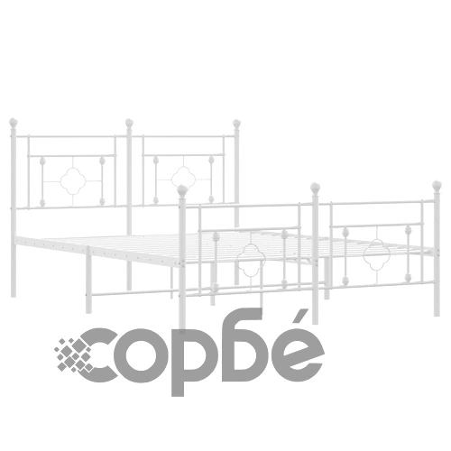 Метална рамка за легло с горна и долна табла, бяла, 135x190 см ➤ топ цена ➤ sorbe.bg