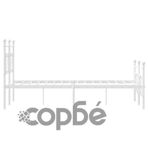 Метална рамка за легло с горна и долна табла, бяла, 135x190 см ➤ топ цена ➤ sorbe.bg