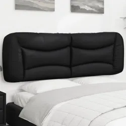 Възглавница за табла, черна, 160 см, изкуствена кожа