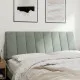 Мека табла за легло, светлосива, 140 см, кадифе