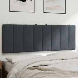 Мека табла за легло, тъмносива, 140 см, кадифе