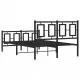Метална рамка за легло с горна и долна табла, черна, 120x190 см