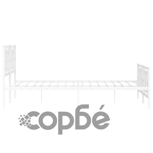 Метална рамка за легло с горна и долна табла, бяла, 150x200 см ➤ топ цена ➤ sorbe.bg