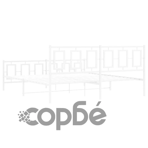 Метална рамка за легло с горна и долна табла, бяла, 183x213 см ➤ топ цена ➤ sorbe.bg