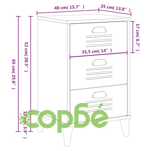 Нощно шкафче VIKEN, антрацитно сиво, инженерно дърво ➤ топ цена ➤ sorbe.bg