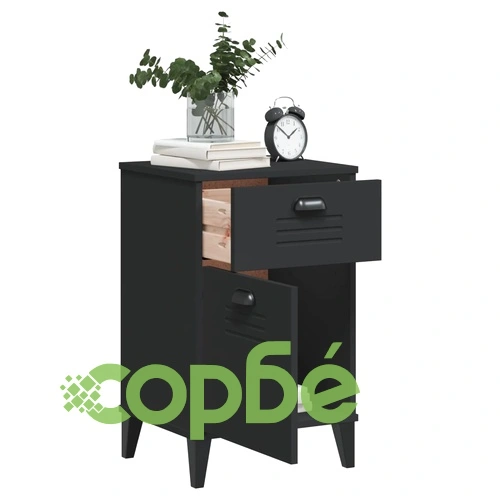 Нощно шкафче VIKEN, черно, инженерно дърво ➤ топ цена ➤ sorbe.bg