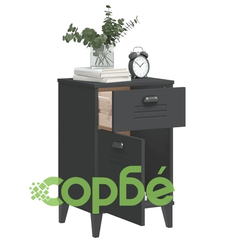 Нощно шкафче VIKEN, антрацитно сиво, инженерно дърво ➤ топ цена ➤ sorbe.bg