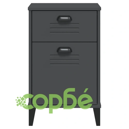 Нощно шкафче VIKEN, антрацитно сиво, инженерно дърво ➤ топ цена ➤ sorbe.bg