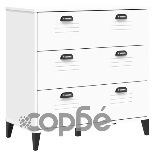 Шкаф с чекмеджета VIKEN, бял, инженерно дърво ➤ топ цена ➤ sorbe.bg