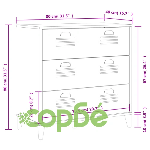 Шкаф с чекмеджета VIKEN, бял, инженерно дърво ➤ топ цена ➤ sorbe.bg