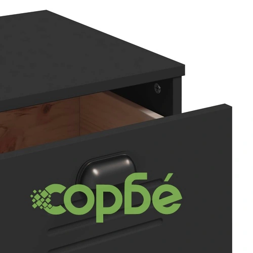 Шкаф с чекмеджета VIKEN, черен, инженерно дърво ➤ топ цена ➤ sorbe.bg