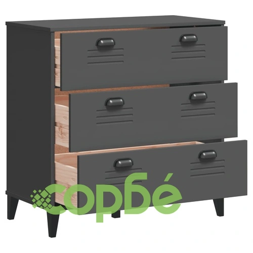 Шкаф с чекмеджета VIKEN, антрацитно сиво, инженерно дърво ➤ топ цена ➤ sorbe.bg