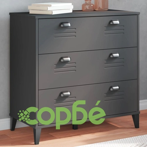 Шкаф с чекмеджета VIKEN, антрацитно сиво, инженерно дърво ➤ топ цена ➤ sorbe.bg