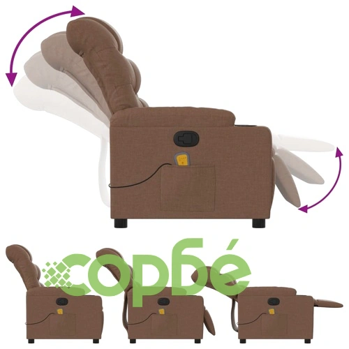 Масажен наклоняем стол, кафяв, текстил ➤ топ цена ➤ sorbe.bg