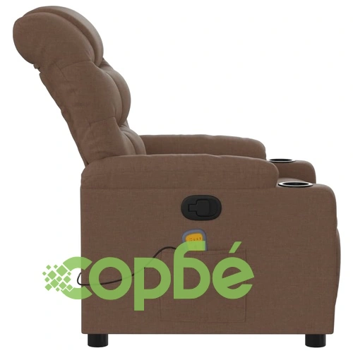 Масажен наклоняем стол, кафяв, текстил ➤ топ цена ➤ sorbe.bg