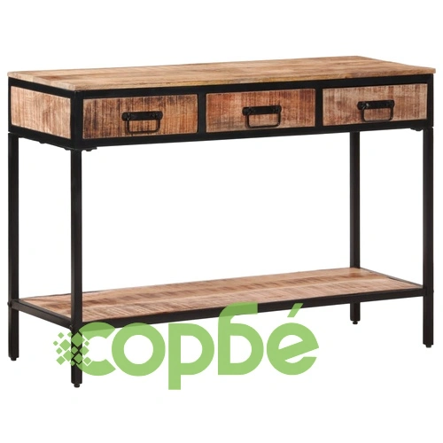 Конзолна маса, 100x35x70 см, грубо мангово дърво масив ➤ топ цена ➤ sorbe.bg