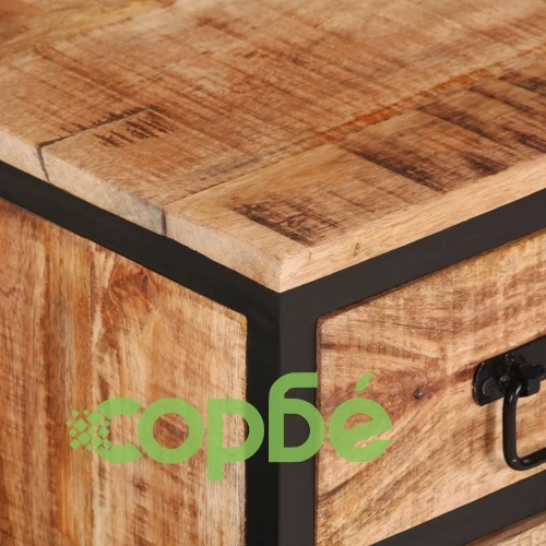 ТВ шкаф, 90x35x40 см, грубо мангово дърво масив ➤ топ цена ➤ sorbe.bg