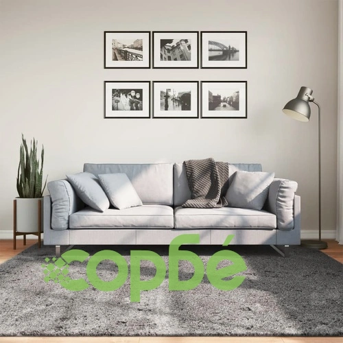 Килим HUARTE с къс косъм, мек и миещ се, антрацит, 200x200 см ➤ топ цена ➤ sorbe.bg