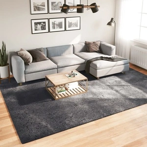 Килим HUARTE с къс косъм, мек и миещ се, антрацит, 240x340 см