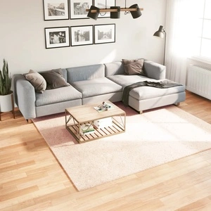 Килим HUARTE с къс косъм, мек и миещ се, бежов, 240x240 см