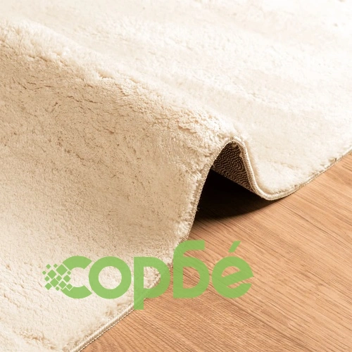 Килим с къс косъм, мек и миещ се, кремав, 160x230 см ➤ топ цена ➤ sorbe.bg