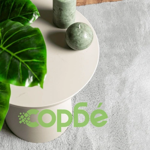 Килим HUARTE с къс косъм, мек и миещ се, сив, 160x160 см ➤ топ цена ➤ sorbe.bg