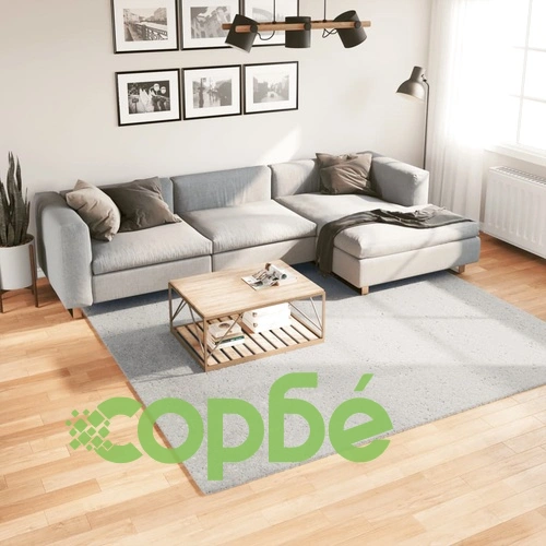 Килим HUARTE с къс косъм, мек и миещ се, сив, 240x240 см ➤ топ цена ➤ sorbe.bg