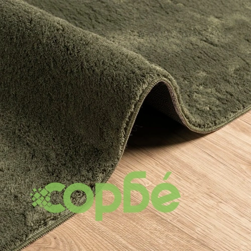 Килим HUARTE с къс косъм, мек и миещ се, горско зелен 200x200см ➤ топ цена ➤ sorbe.bg