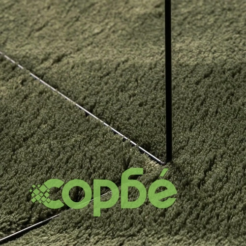 Килим HUARTE с къс косъм, мек и миещ се, горско зелен 200x200см ➤ топ цена ➤ sorbe.bg