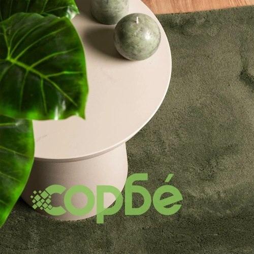 Килим HUARTE с къс косъм, мек и миещ се, горско зелен 240x340см ➤ топ цена ➤ sorbe.bg