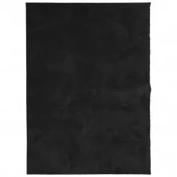 Килим HUARTE с къс косъм, мек и миещ се, черен, 160x230 см