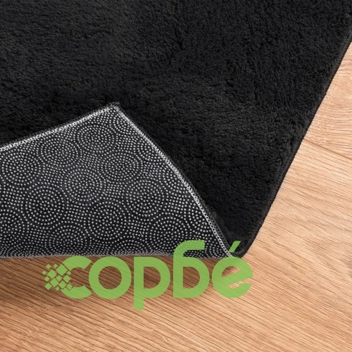 Килим HUARTE с къс косъм, мек и миещ се, черен, 160x230 см ➤ топ цена ➤ sorbe.bg