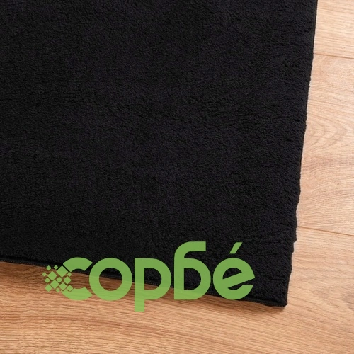 Килим HUARTE с къс косъм, мек и миещ се, черен, 200x280 см ➤ топ цена ➤ sorbe.bg