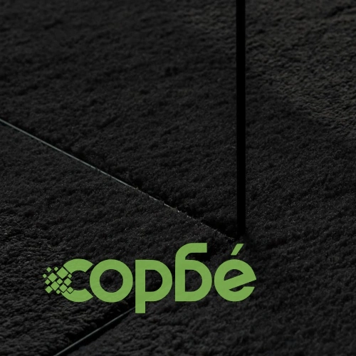 Килим HUARTE с къс косъм, мек и миещ се, черен, 240x240 см ➤ топ цена ➤ sorbe.bg