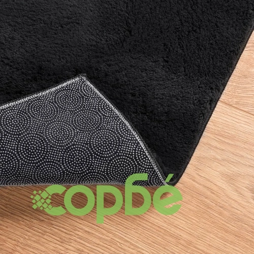 Килим HUARTE с къс косъм, мек и миещ се, черен, 240x340 см ➤ топ цена ➤ sorbe.bg