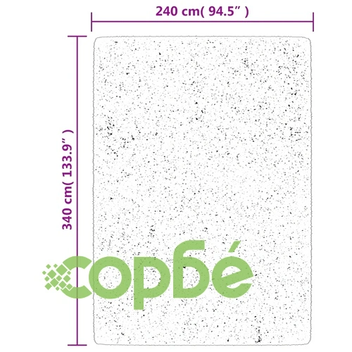 Килим HUARTE с къс косъм, мек и миещ се, черен, 240x340 см ➤ топ цена ➤ sorbe.bg