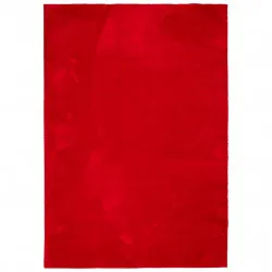 Килим HUARTE с къс косъм, мек и миещ се, червен, 140x200 см