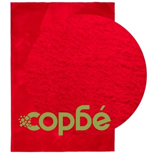 Килим HUARTE с къс косъм, мек и миещ се, червен, 140x200 см ➤ топ цена ➤ sorbe.bg